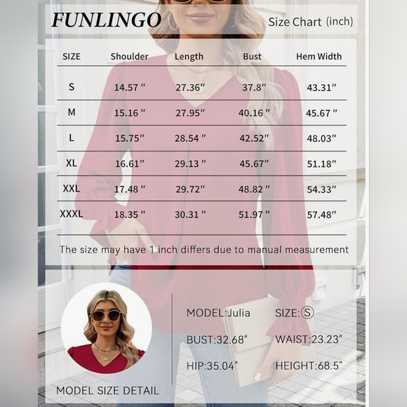 Funlingo Chiffon V Neck Tunic Top Cobalt Blue - Picture 3 of 3